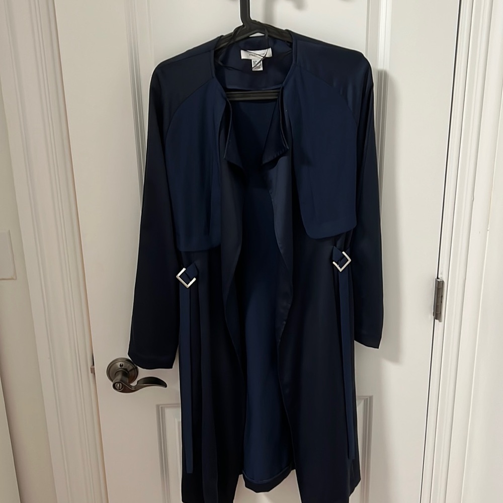 Primark Navy Blue Silky Long Sleeve thin coat